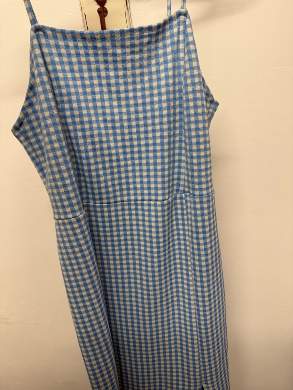 Zara Gingham Blue Dress with Slit